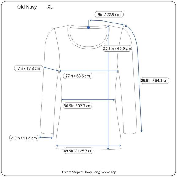 Old Navy Cream Knit Stripe Flowy Long Sleeve Top XL - Picture 16 of 16